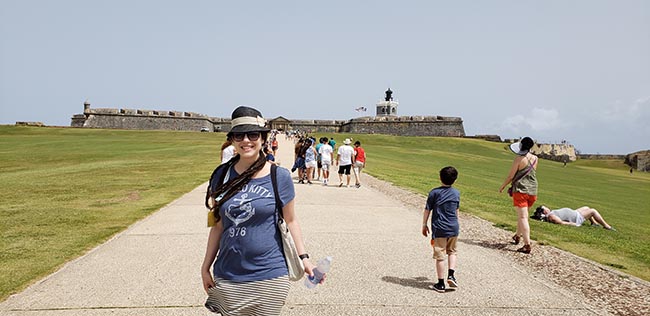 Larissa in front of El Morro in Old San Juan